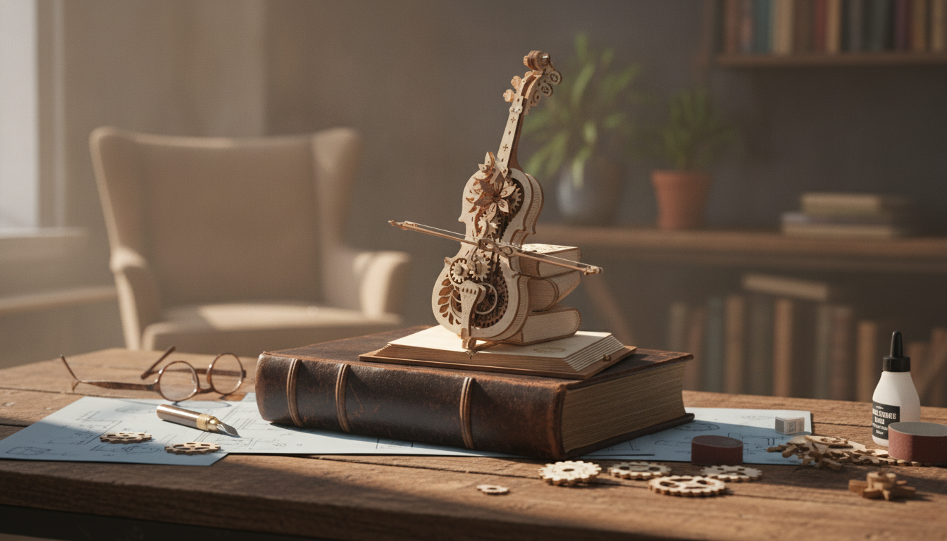 Magic Cello 3D Wooden Puzzle Music Box: Build & Play