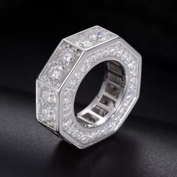 Moissanite Iced-Out Men’s Ring: Sterling Bling Guide
